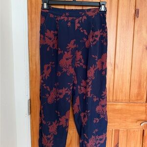 Skies are Blue Floral Navy and Red Women’s Dress Pants